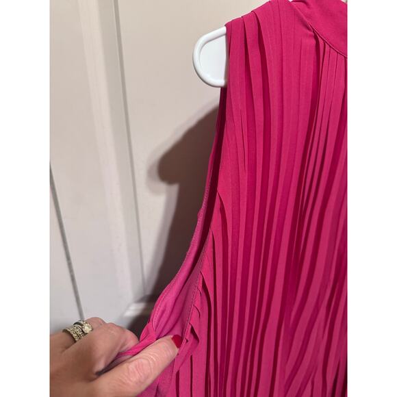 Deep Self Women's Pleated Romper Sleeveless High Neck Flowy Dressy Romper Sz XL - Picture 6 of 10